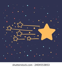 Sparkle space stars decoration isolated set. Vector flat graphic design illustration