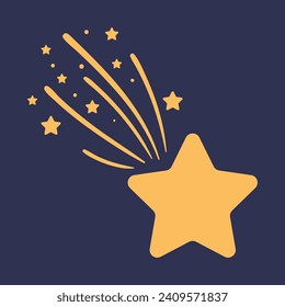 Sparkle space stars decoration isolated set. Vector flat graphic design illustration