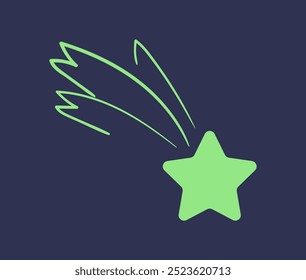 Conjunto aislado de decoración de estrellas espaciales brillantes. Ilustración de Diseño gráfico plano de Vector