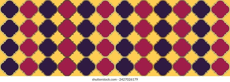 Sparkle Sparkling Pattern. Royal Arabesque Pattern. Vintage Geo Curved. Quatrefoil Oriental Ethnic Tesselation. Elegant Seamless Eastern Design. Geometric Trellis Tile. Cool Arabic Texture.