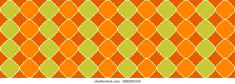 Patrón de esparcen. Mosaico otomano VIP. Tile Geométrico Trellis. Teselación de la etnia oriental de Quatrefoil. Banner tradicional marroquí sin foco. Geo Hijri moderno. Genial patrón árabe.