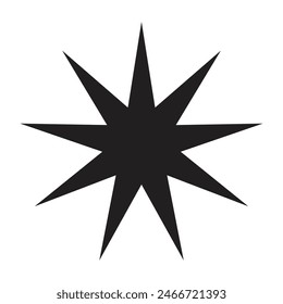 Sparkle Star Icono negro. Ilustración vectorial.