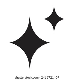 Sparkle Star Icono negro. Ilustración vectorial.