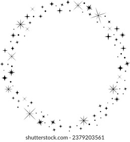 Sparkle Star Circle Celestial Frame.