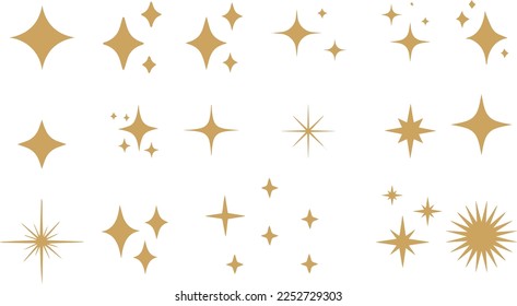 sparkle star decoration  icons vector design 