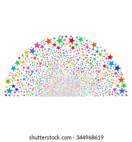 Sparkle Star Dome vector illustration. Style is bright multicolored flat stars, white background.