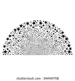 Sparkle Star Dome vector illustration. Style is black flat stars, white background.