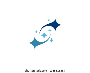 Sparkle star, fresh smile creative symbol concept. Wash, glare, laundry, cleaning company abstract business logo Template. Housekeeping, shine, cleaner icon. 