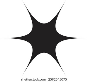 Sparkle star icon. Retro futuristic sparkle vector isolated on transparent background. Shining sparkle icon, Blink twinkle star shape concept. Abstract cool shine effect sign vector design.