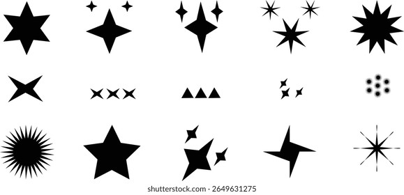 Sparkle star icon set. Shine icons. Collection of star sparkles symbol	