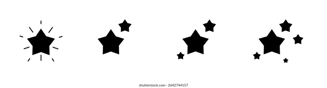 Sparkle star icon set. Simple starburst symbol. Shine stars icons. Vector illustration.