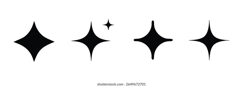 sparkle star icon set. simple star burst symbol. vector illustration