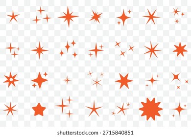 Sparkle star icon set simple star burst symbol transparent png and vector illustration shimmering four pointed icon set sparkles star symbols vector bright sparkle sparkle shiny flash