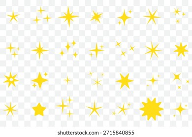 Sparkle star icon set simple star burst symbol transparente png y Ilustración vectorial brillante conjunto de cuatro puntas de iconos brillantes star symbols Vector brillante sparkle brillante brillante flash