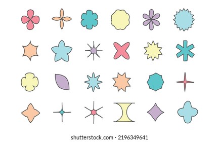 Sparkle Star Icon Set Vector Illustration design