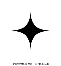 Sparkle star. Icon spark. Black spark silhouette isolated on white background. Bright star. Twinkle shape star. Sparkle particle. Sign shiny graphic. Symbol glitter. Design prints. Vector illustration