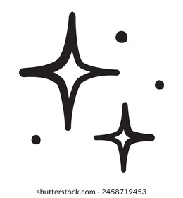 Sparkle star icon, Vector hand drawn design element.