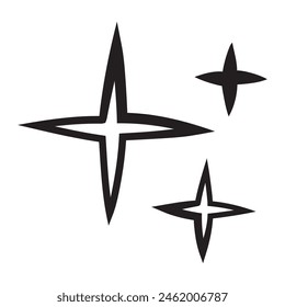 Funkelstern-Symbol, handgezeichnetes Designelement der Vektorgrafik.	
