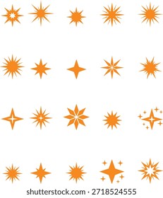 Conjunto de Vector de estrella brillante, icono de estrella de Vector, conjunto de icono de estrella