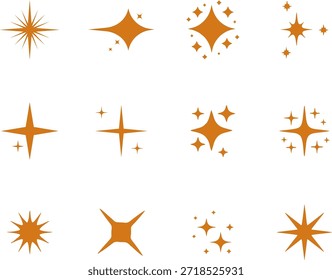 Conjunto de Vector de icono de estrella brillante, icono de estrella de Vector, conjunto de icono de estrella
