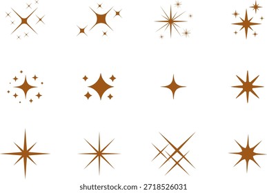 Conjunto de Vector de icono de estrella brillante, icono de estrella de Vector, conjunto de icono de estrella