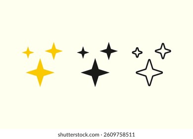 Sparkle star icons. Falling stars. Vector illustration