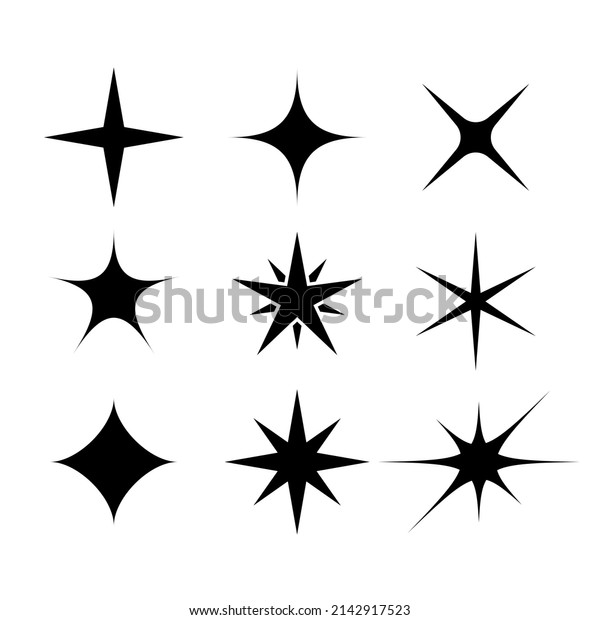 Sparkle Star Icons Glittering Light Effect Stock Vector (Royalty Free ...