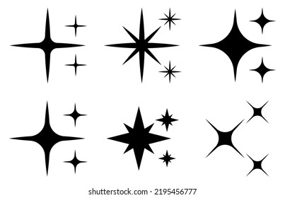 Sparkle Star Icons Set Twinkle Star Stock Vector (Royalty Free ...