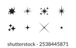 Sparkle star icons. Shine icons. Stars sparkles vector