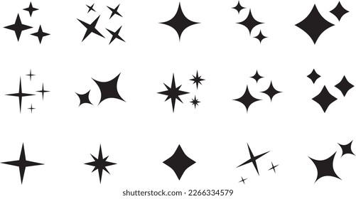 Sparkle star icons. Shine icons. Stars sparkles vector