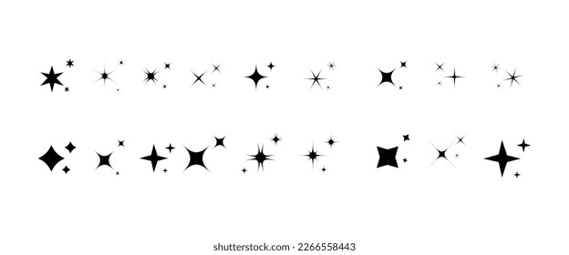 Sparkle star icons. Shine icons. Stars sparkles vector