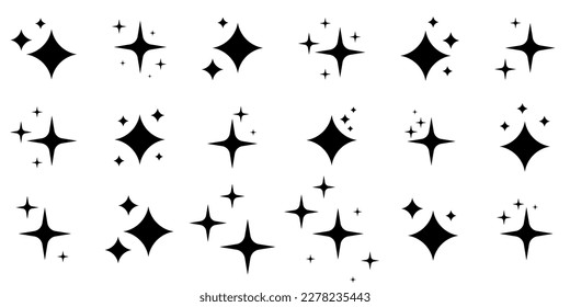 Sparkle star icons. Shine icons. Stars sparkles vector