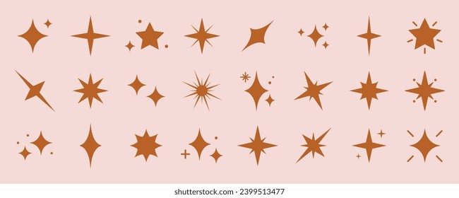 Sparkle star icons. Shine icons. Stars sparkles vector