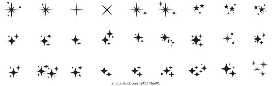 Sparkle star icons. Shine icons. Stars sparkles vector. vector illustration.
