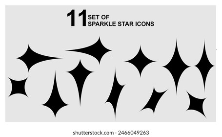 Sparkle star icons. Shine icons. Stars sparkles Sparkle vector icons set. Shine symbol illustration. star sign collection.