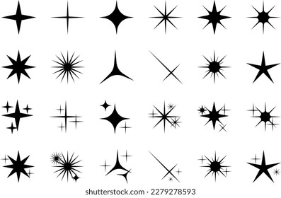 Sparkle star svg collection vector illustrations.