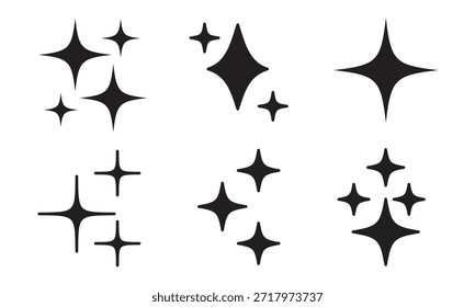 Sparkle, Star and Twinkle Icons Set – Flat Vector Illustration,Magic Star Twinkle Icon Set – Simple Vector Illustration
