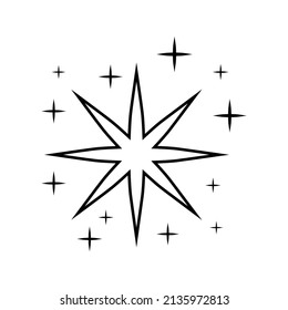 sparkle star, winkling stars. Shine icon, Clean star icon. isolated on white background. vector illustration
