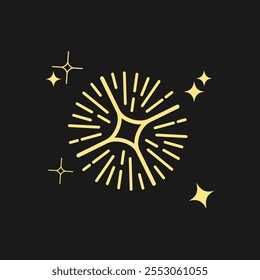 sparkle star, winkling stars. Shine icon, Clean star icon. isolated on black background.