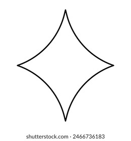 Sparkle Star y2k element line icon. vector illustration.