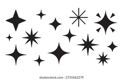 Sparkle and Starburst Icons Vector Set