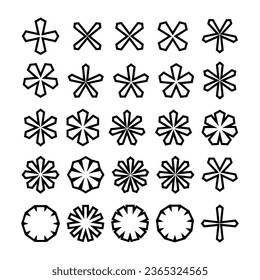 Sparkle and starburst symbols collection. Set of sparkle lights stars, salute burst stars, sparkles with rays, explosions, fireworks.