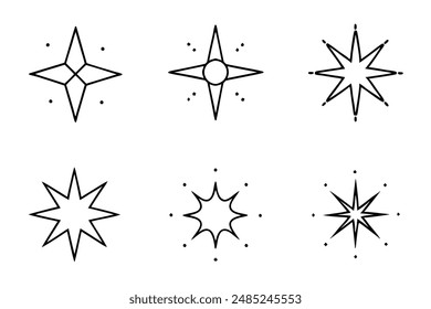 Ilustración de marco de estrellas brillantes que añade estilo a los proyectos celestiales y artísticos