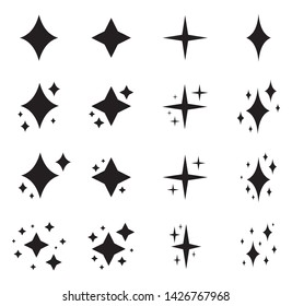 Sparkle stars icon set. Vector