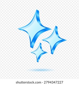 Sparkle Stars Magic, 3D Blue Glossy Shine Icon