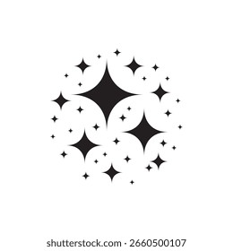 Patrón de estrellas brillantes. Brilla Elementos brillantes. Gráfico mágico de celebración. Vector cielo nocturno.