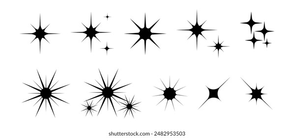 Ilustración vectorial de diseño de efecto abstracto retro de sparkle stars