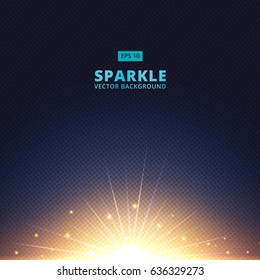 sparkle sunbeam vector on halftone background
