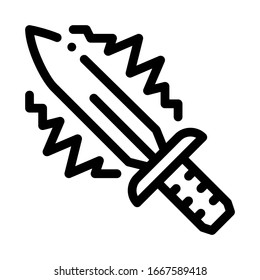 Sparkle Sword Icon Vector. Outline Sparkle Sword Sign. Isolated Contour Symbol Illustration