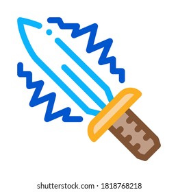 Sparkle Sword Icon Vector. Outline Sparkle Sword Sign. Color Isolated Contour Symbol Illustration